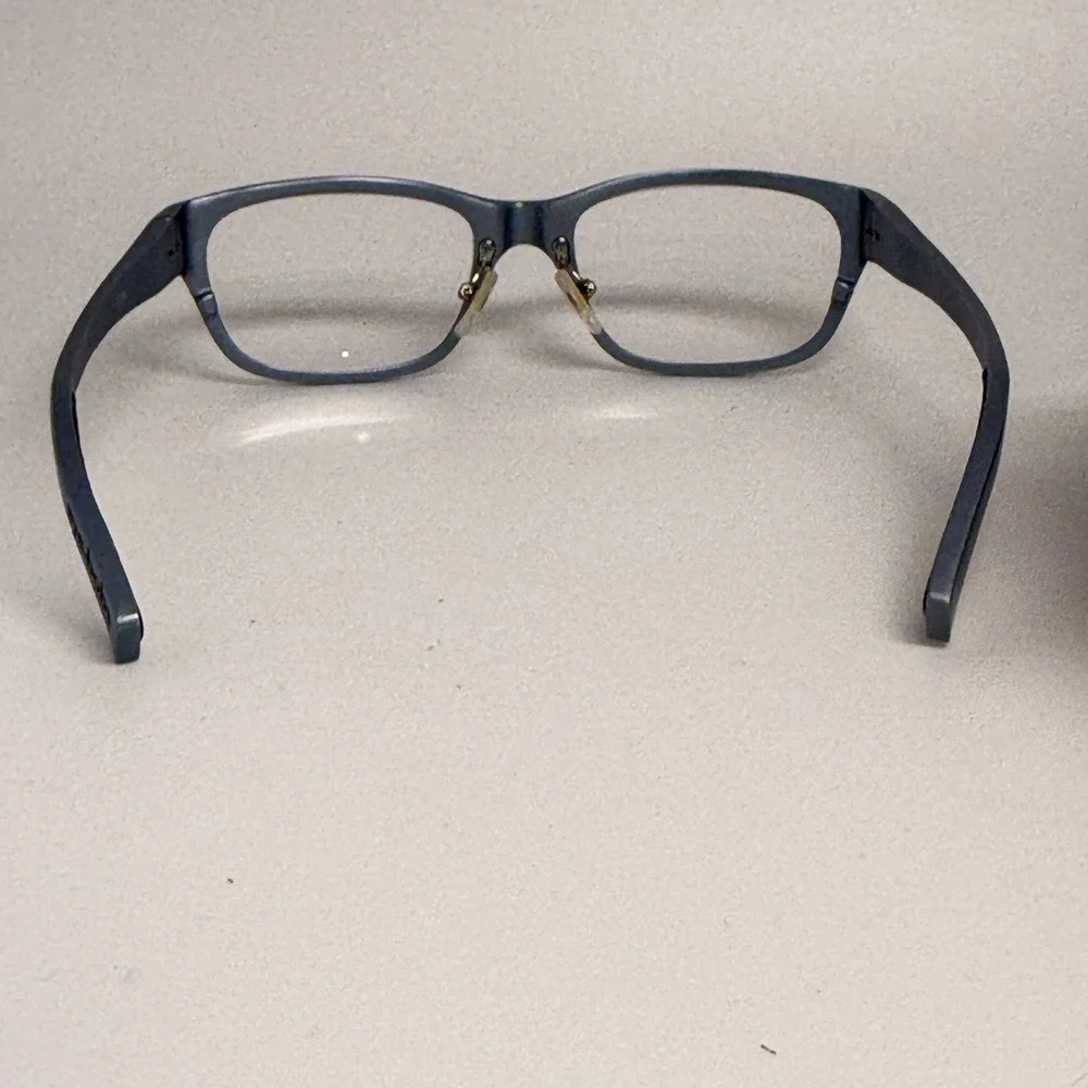 Unbranded Blue Metallic Rectangular Eyeglass Frames with Clear‎ Lenses